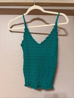 FREE PEOPLE Intimately Pucker Up Seamless Cami Green M/L